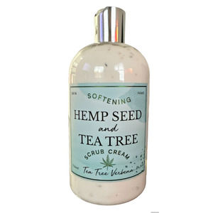SKIN FAME Hemp Seed & Tea Tree Softening Scrub Cream Tea Tree Verbena Scent